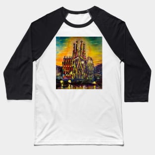 Barcelona. Sagrada Familia. Sunrise Baseball T-Shirt